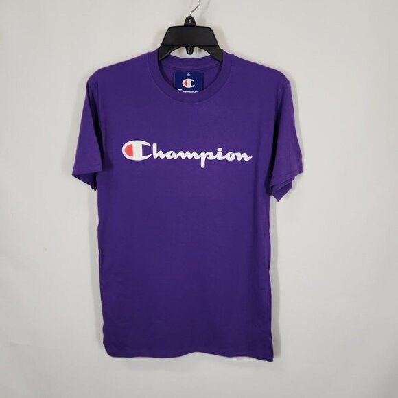 NWT‎ Champion CLASSIC GRAPHIC TEE, SCRIPT LOGO in Purple Size Small - Picture 3 of 8
